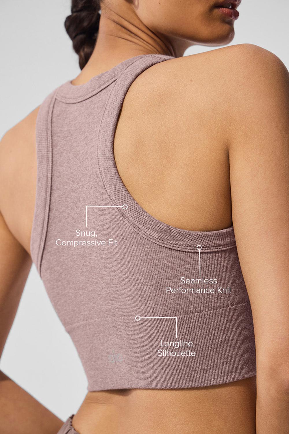 Sujetador Deportivo Alo Yoga Seamless Delight High Neck Mujer Mushroom Heather | España  KMVI-13426