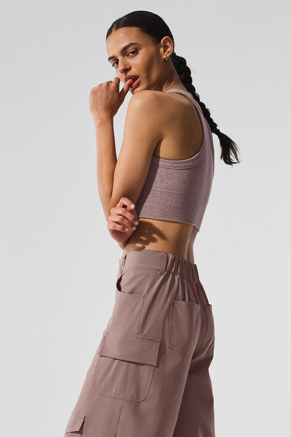 Sujetador Deportivo Alo Yoga Seamless Delight High Neck Mujer Mushroom Heather | España  KMVI-13426