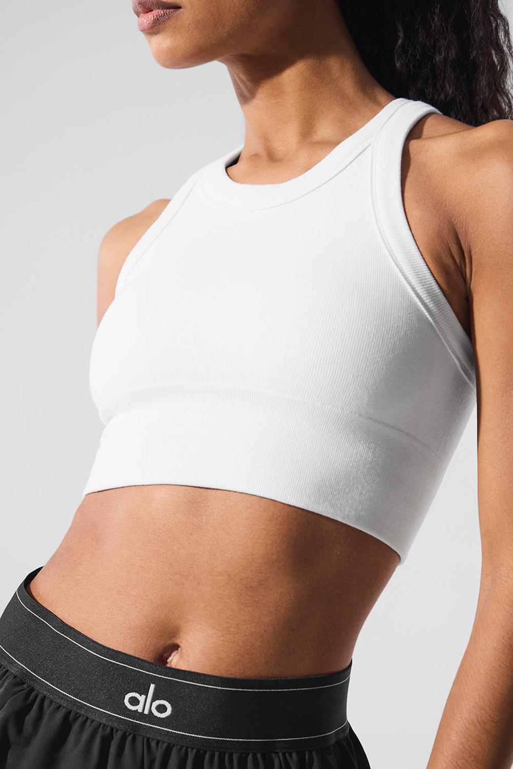 Sujetador Deportivo Alo Yoga Seamless Delight High Neck Mujer Blancas | España  GIPA-26051