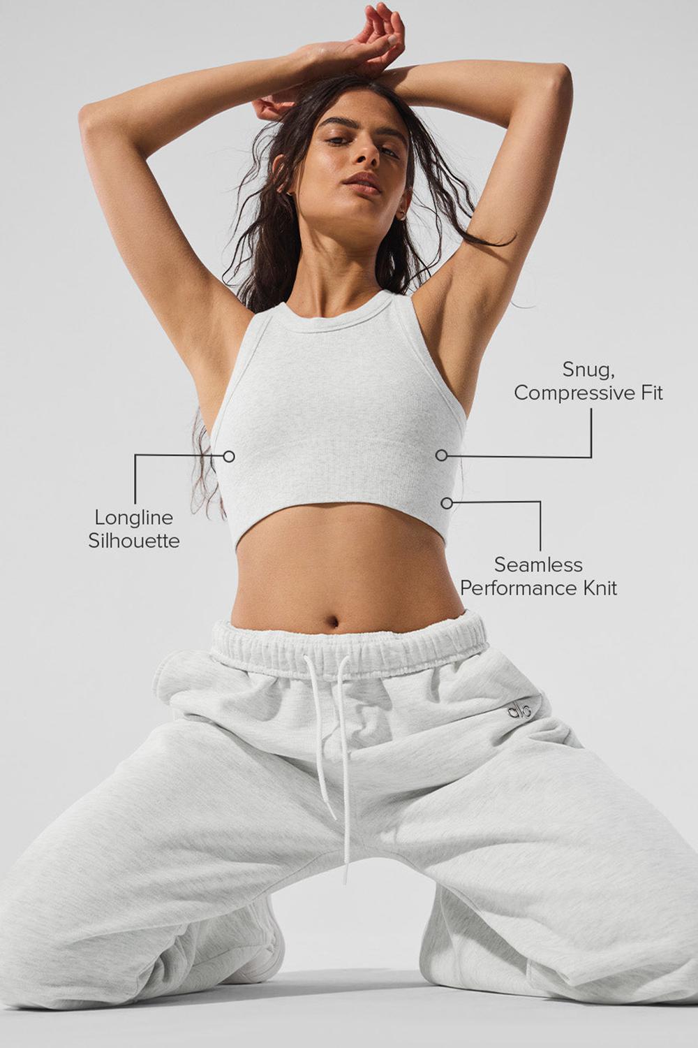 Sujetador Deportivo Alo Yoga Seamless Delight High Neck Mujer Blancas | España  EAIQ-76291