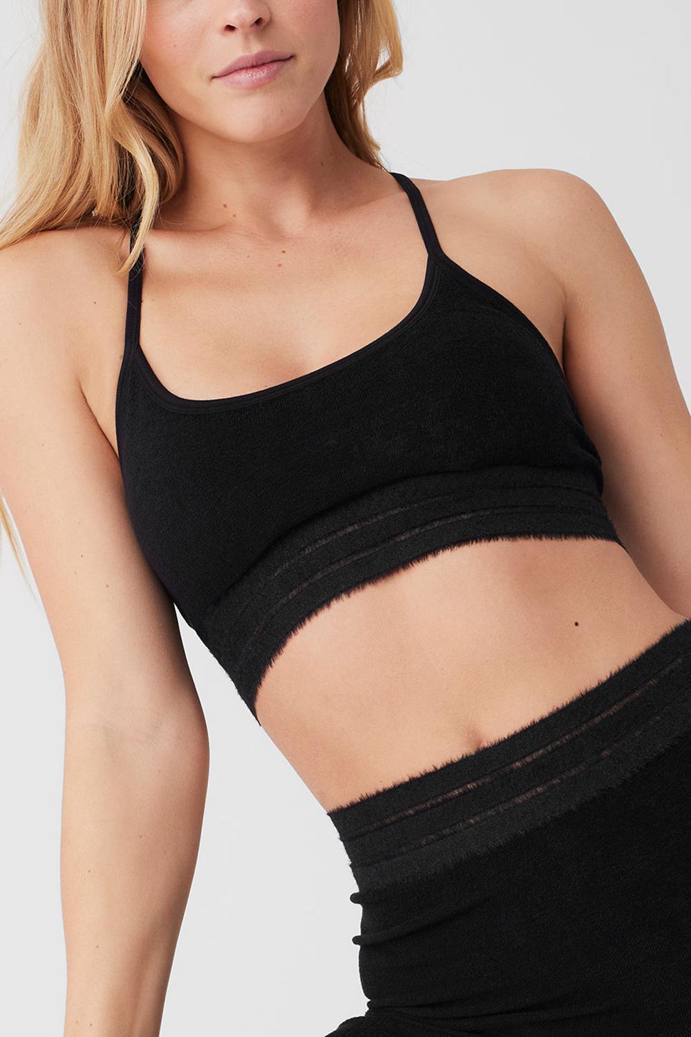 Sujetador Deportivo Alo Yoga Seamless Luxe Terry Cuddle Mujer Negras | España  IZWT-14825