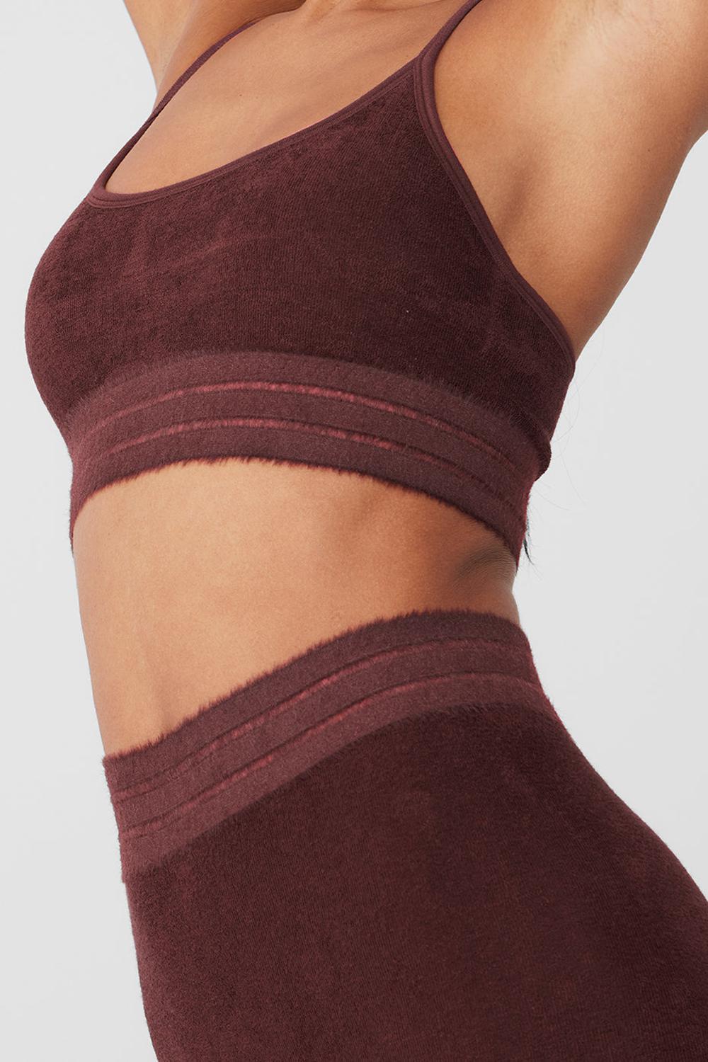 Sujetador Deportivo Alo Yoga Seamless Luxe Terry Cuddle Mujer Cherry Cola | España  GDPN-48962