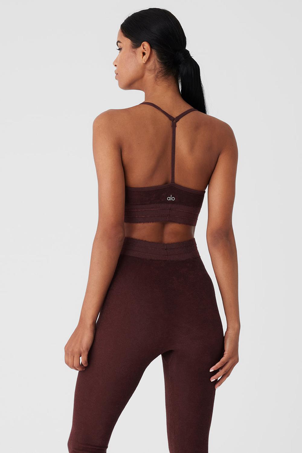 Sujetador Deportivo Alo Yoga Seamless Luxe Terry Cuddle Mujer Cherry Cola | España  GDPN-48962