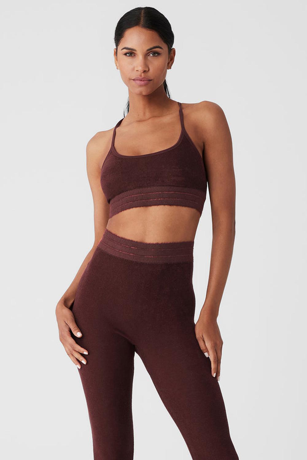 Sujetador Deportivo Alo Yoga Seamless Luxe Terry Cuddle Mujer Cherry Cola | España  GDPN-48962