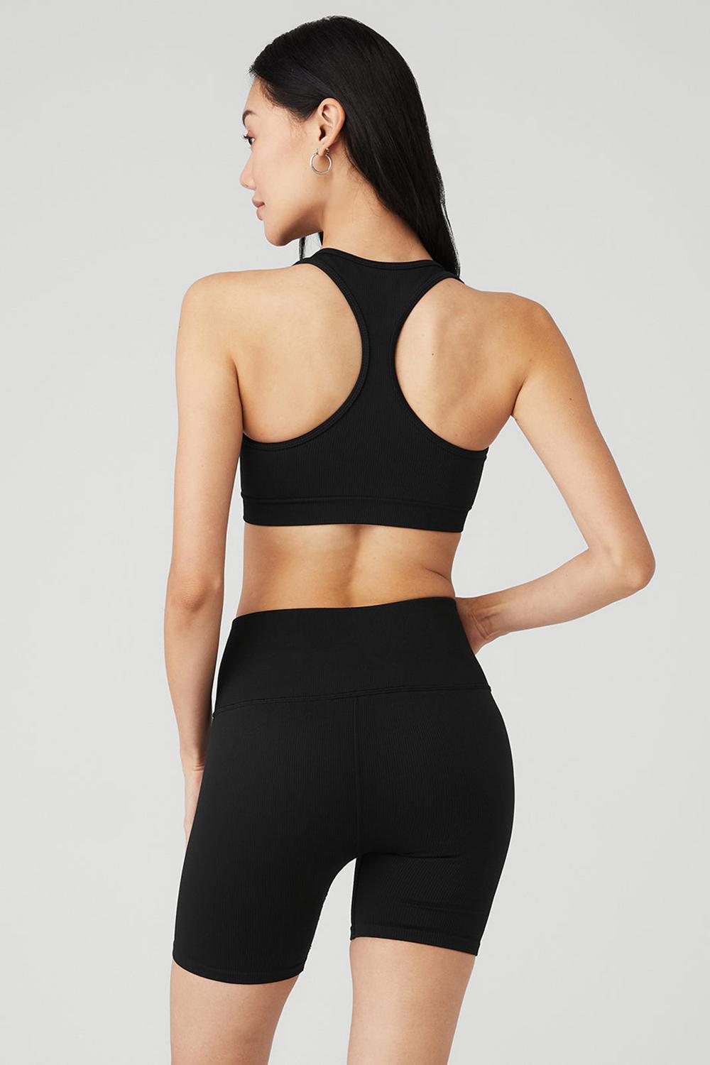 Sujetador Deportivo Alo Yoga Seamless Ribbed Mujer Negras | España  ONGX-58402