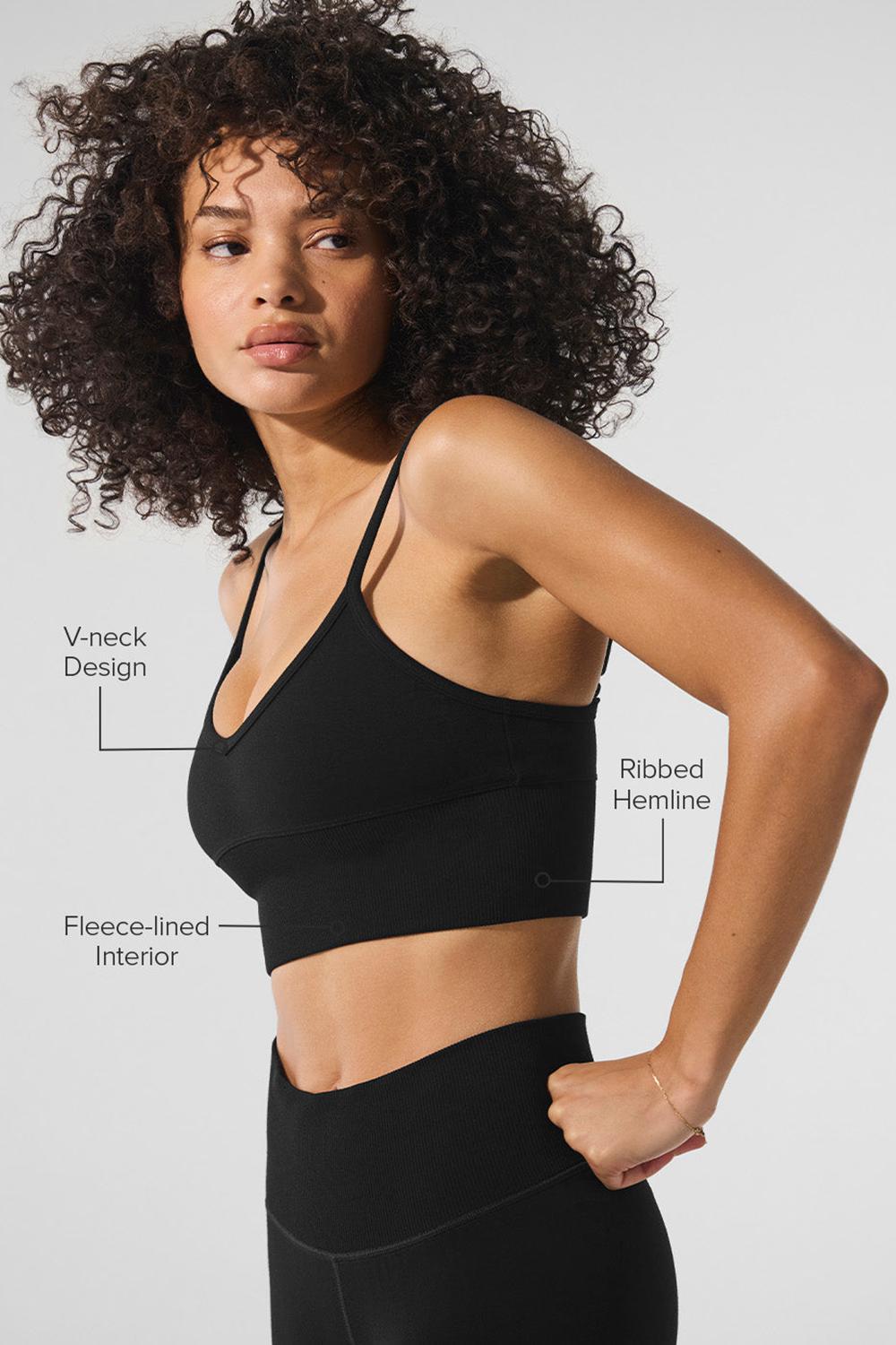 Sujetador Deportivo Alo Yoga Seamless Winter Warm Plush Delight Mujer Negras | España  LNJI-09165