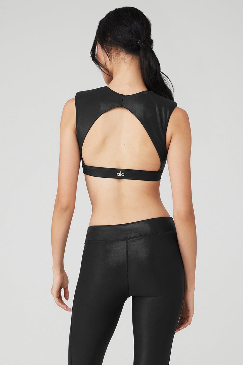 Sujetador Deportivo Alo Yoga Super Shine Flash Mujer Negras | España  JGPC-75023