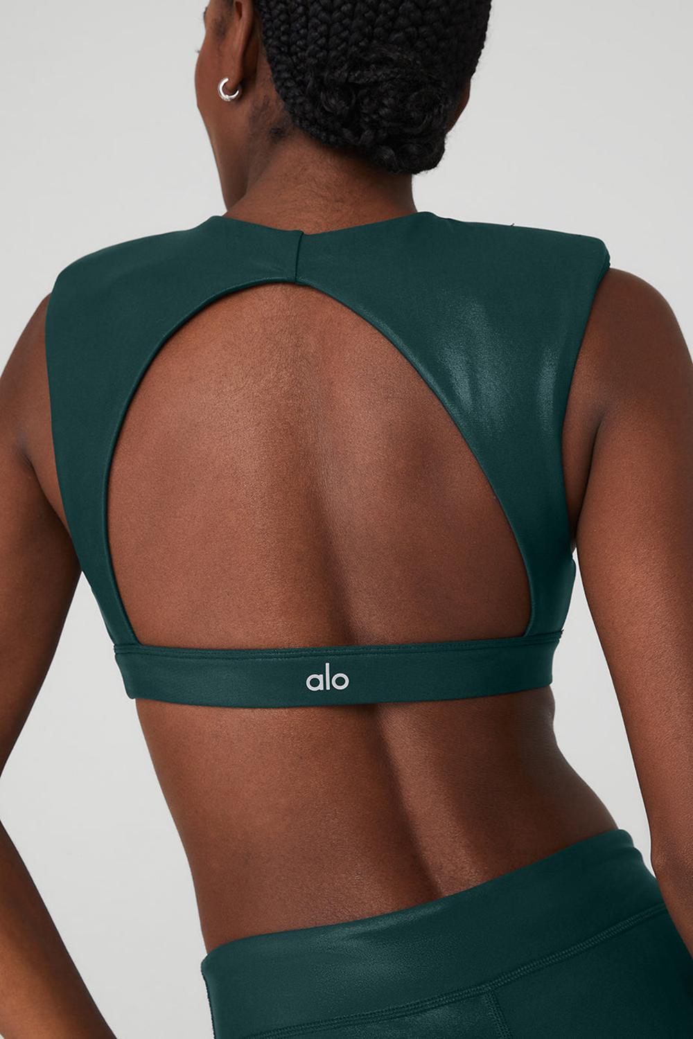 Sujetador Deportivo Alo Yoga Super Shine Flash Mujer Verde | España  RLZX-32967