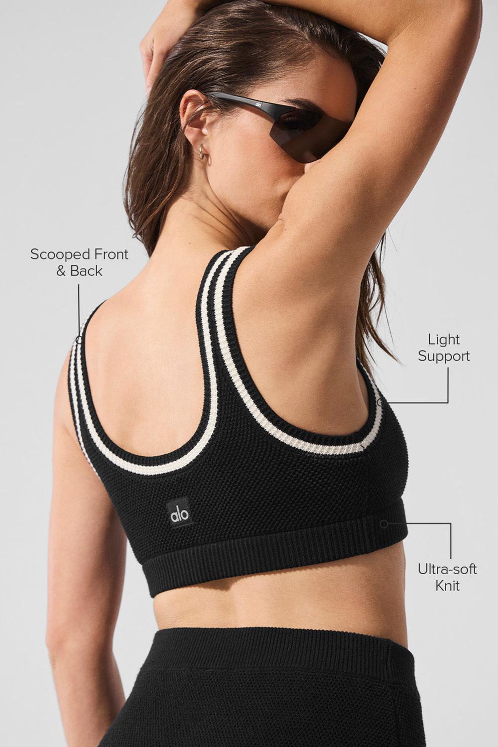 Sujetador Deportivo Alo Yoga Tennis Club Sweater Knit Mujer Negras | España  GFKP-67409