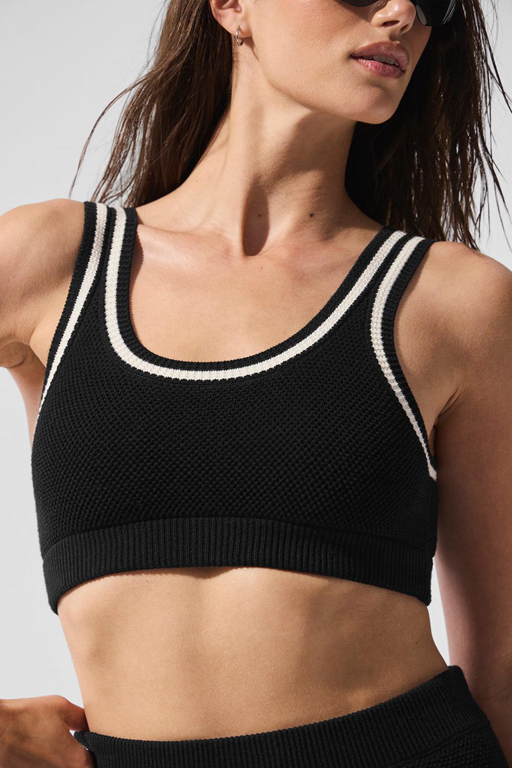 Sujetador Deportivo Alo Yoga Tennis Club Sweater Knit Mujer Negras | España  GFKP-67409