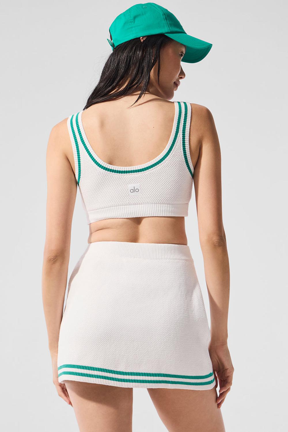 Sujetador Deportivo Alo Yoga Tennis Club Sweater Knit Mujer Blancas Verde | España  NLOJ-63948