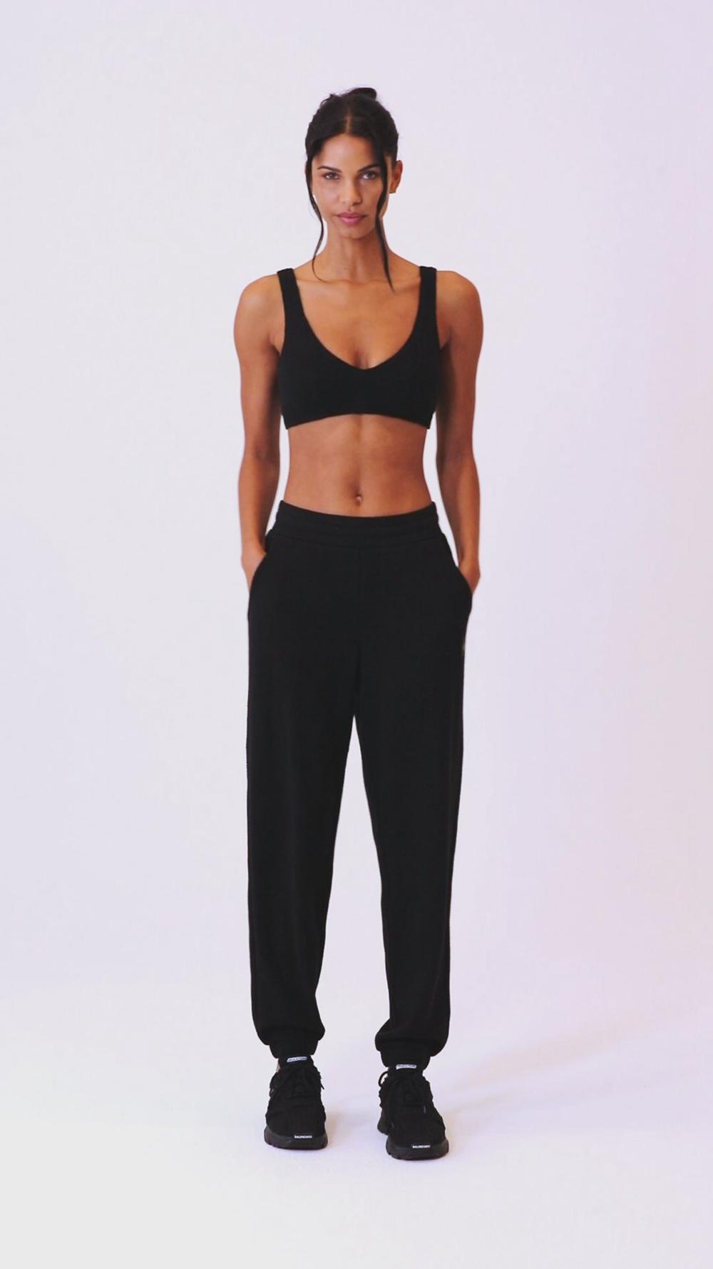 Sujetador Deportivo Alo Yoga Waffle Weekend Escape Mujer Negras | España  TIKW-05364