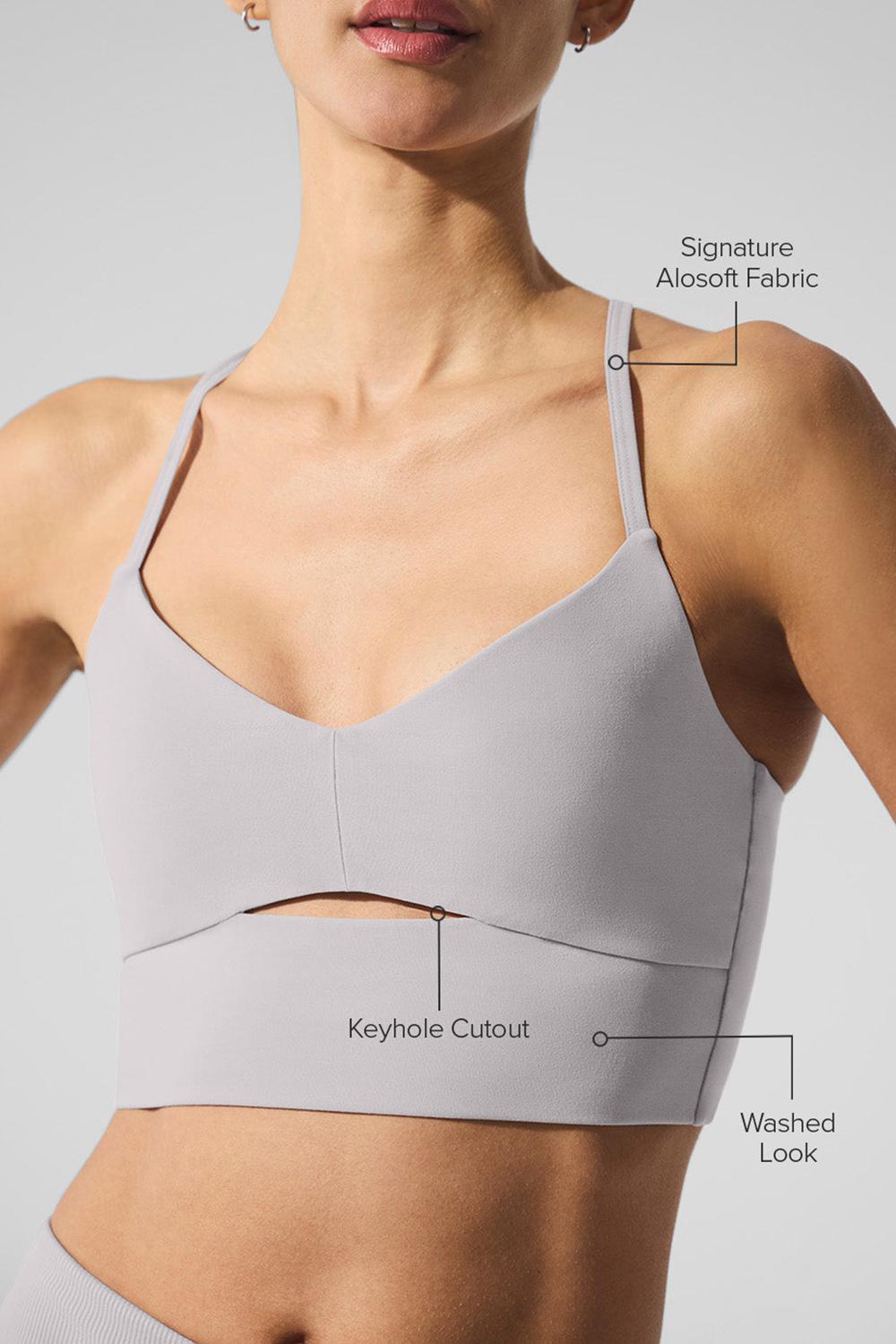 Sujetador Deportivo Alo Yoga Washed Alosoft Highlight Mujer Gris Azules | España  EPYK-74835