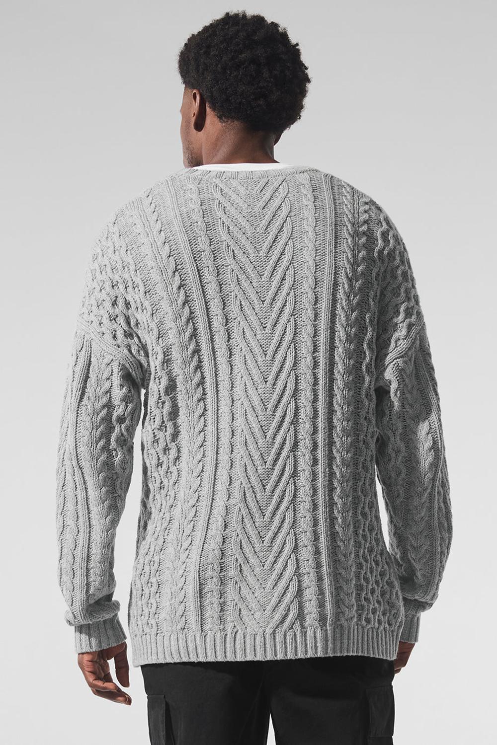 Suéteres Alo Yoga Cable Knit Crew Neck Hombre Gris | España  BYJN-47960