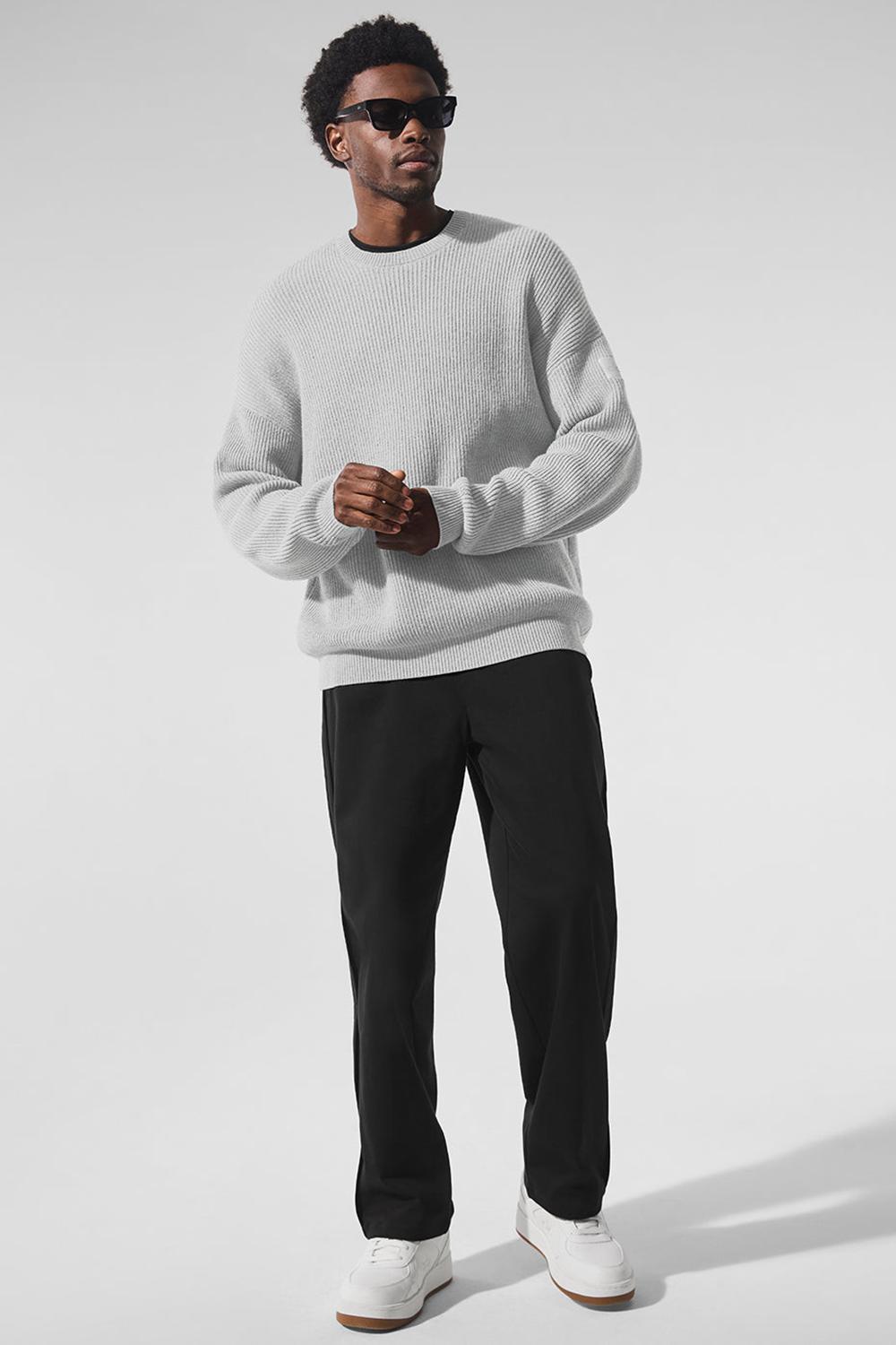 Suéteres Alo Yoga Domain Rib Knit Crew Hombre Gris | España  NQYC-52186