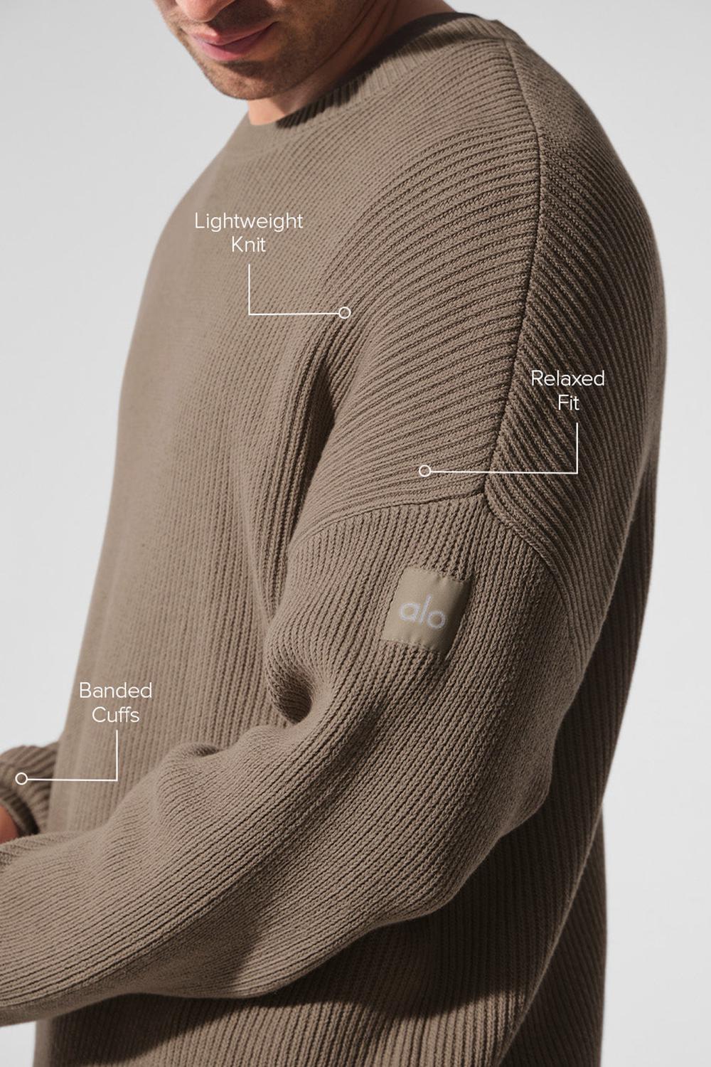 Suéteres Alo Yoga Domain Rib Knit Crew Hombre Gravel | España  UYOI-86312