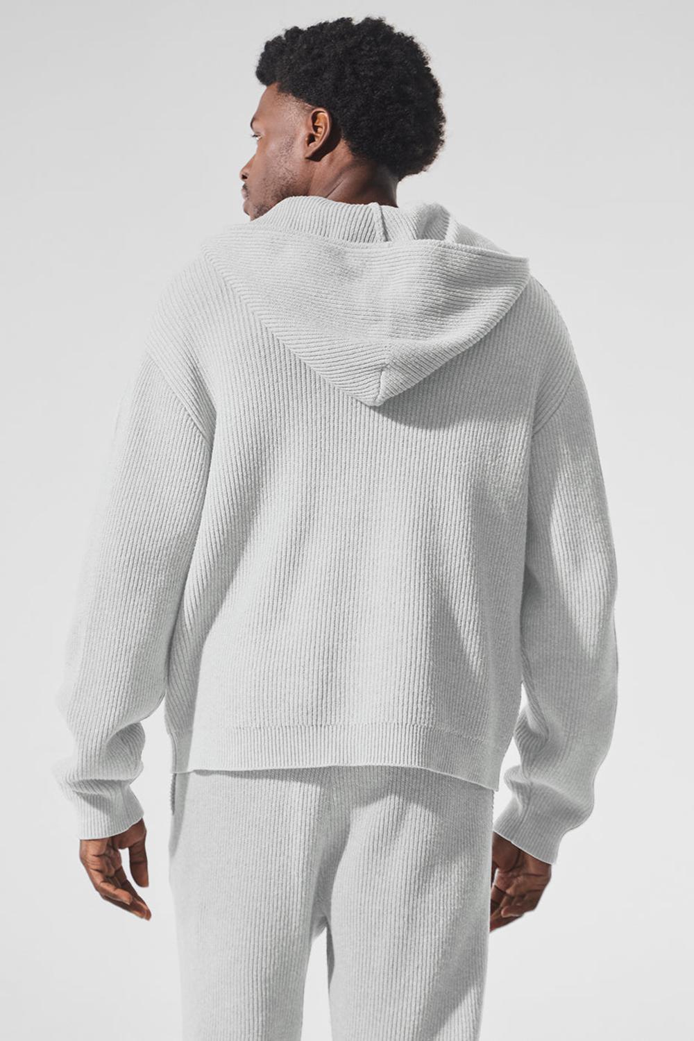Suéteres Alo Yoga Domain Rib Knit Full Zip Hombre Gris | España  SQMZ-09234