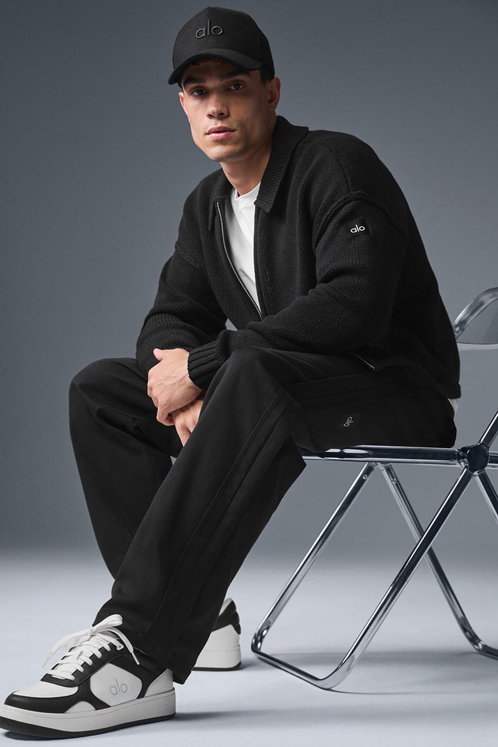 Suéteres Alo Yoga Heritage Full Zip Hombre Negras | España  MVAE-36520