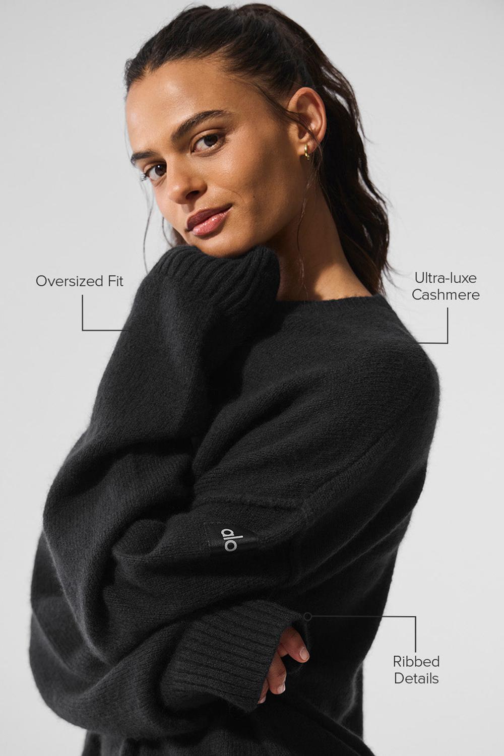 Suéteres Alo Yoga New Class Cashmere Crewneck Mujer Negras | España  QFBA-32041