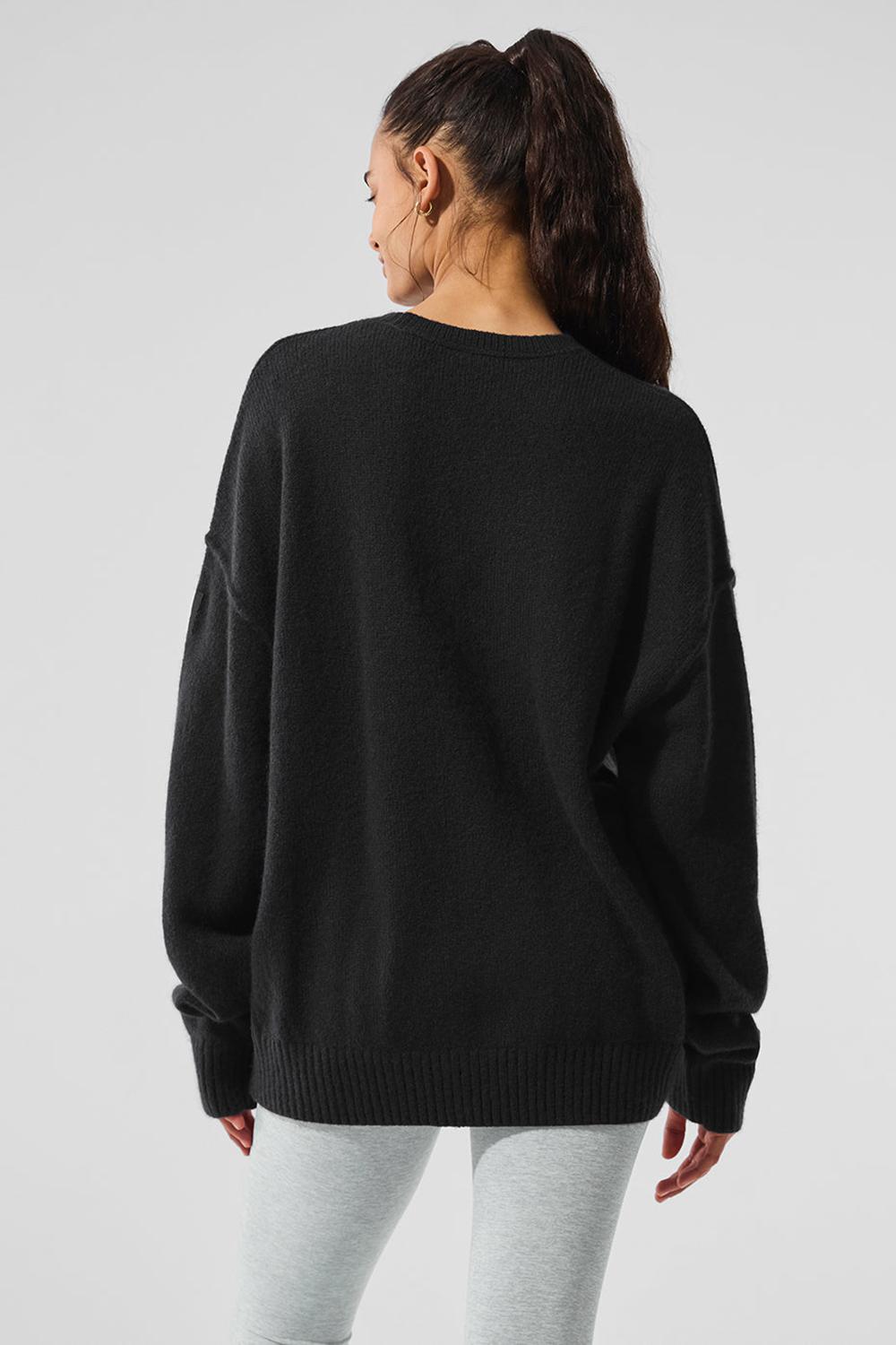 Suéteres Alo Yoga New Class Cashmere Crewneck Mujer Negras | España  QFBA-32041