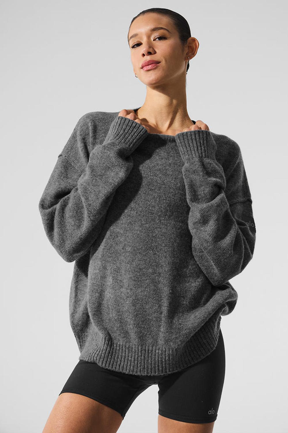 Suéteres Alo Yoga New Class Cashmere Crewneck Mujer Plateadas Gris | España  KJSV-15486
