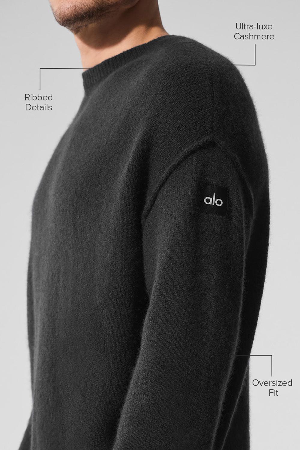 Suéteres Alo Yoga New Class Cashmere Crewneck Hombre Negras | España  QVAE-70963