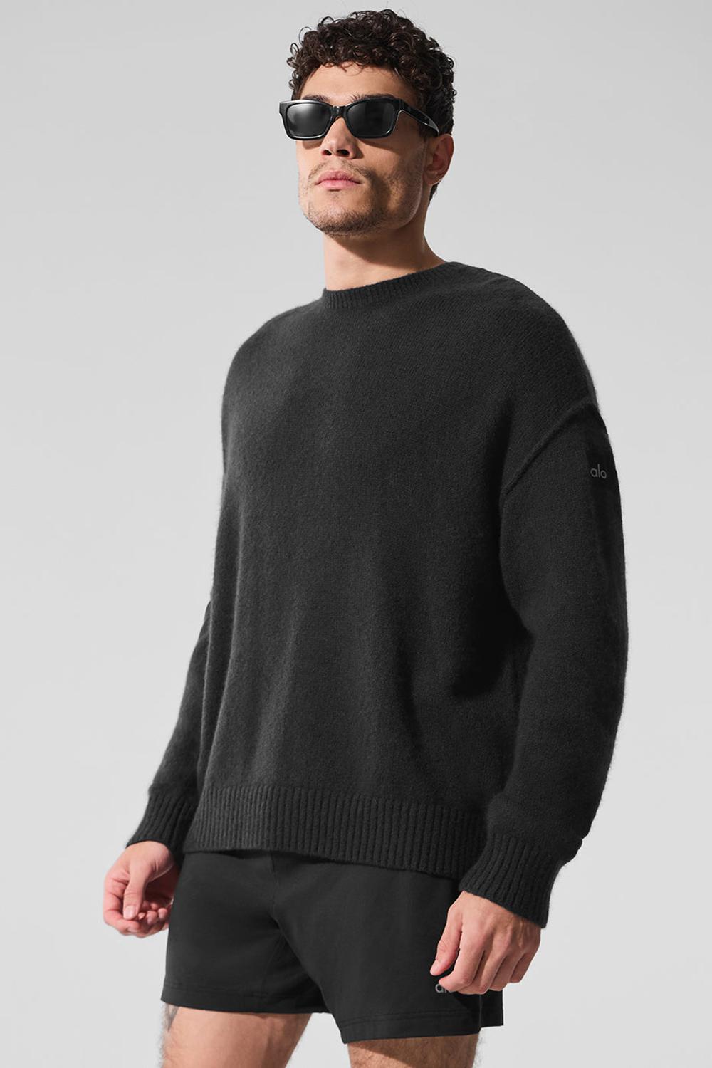 Suéteres Alo Yoga New Class Cashmere Crewneck Hombre Negras | España  QVAE-70963