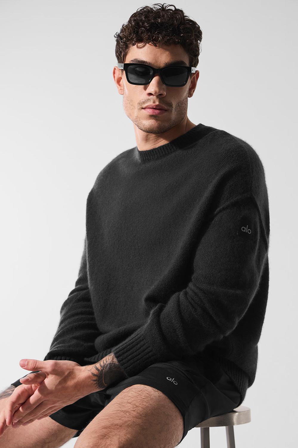 Suéteres Alo Yoga New Class Cashmere Crewneck Hombre Negras | España  QVAE-70963
