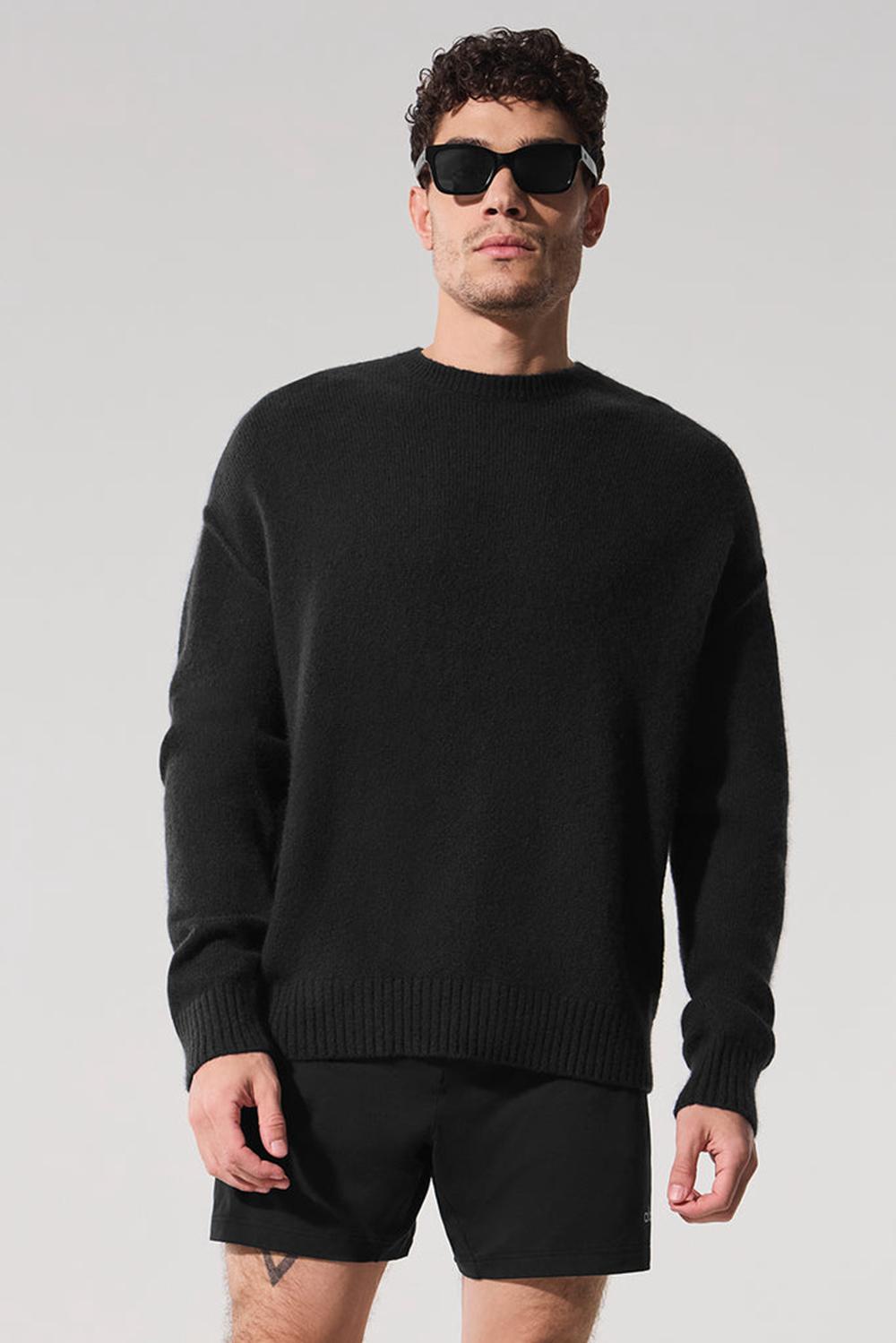 Suéteres Alo Yoga New Class Cashmere Crewneck Hombre Negras | España  QVAE-70963