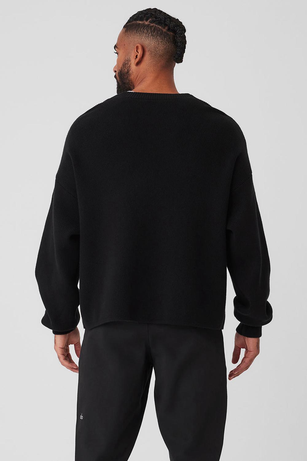 Suéteres Alo Yoga Scholar Cardigan Hombre Negras | España  LNED-51607