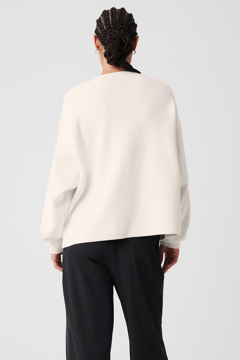 Suéteres Alo Yoga Scholar Cardigan Mujer Ivory | España  DUHA-46301