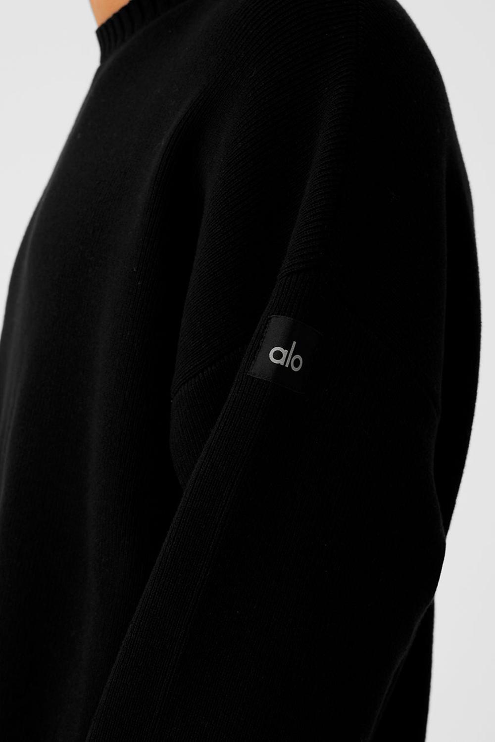 Suéteres Alo Yoga Scholar Crew Neck Hombre Negras | España  EJTD-86915