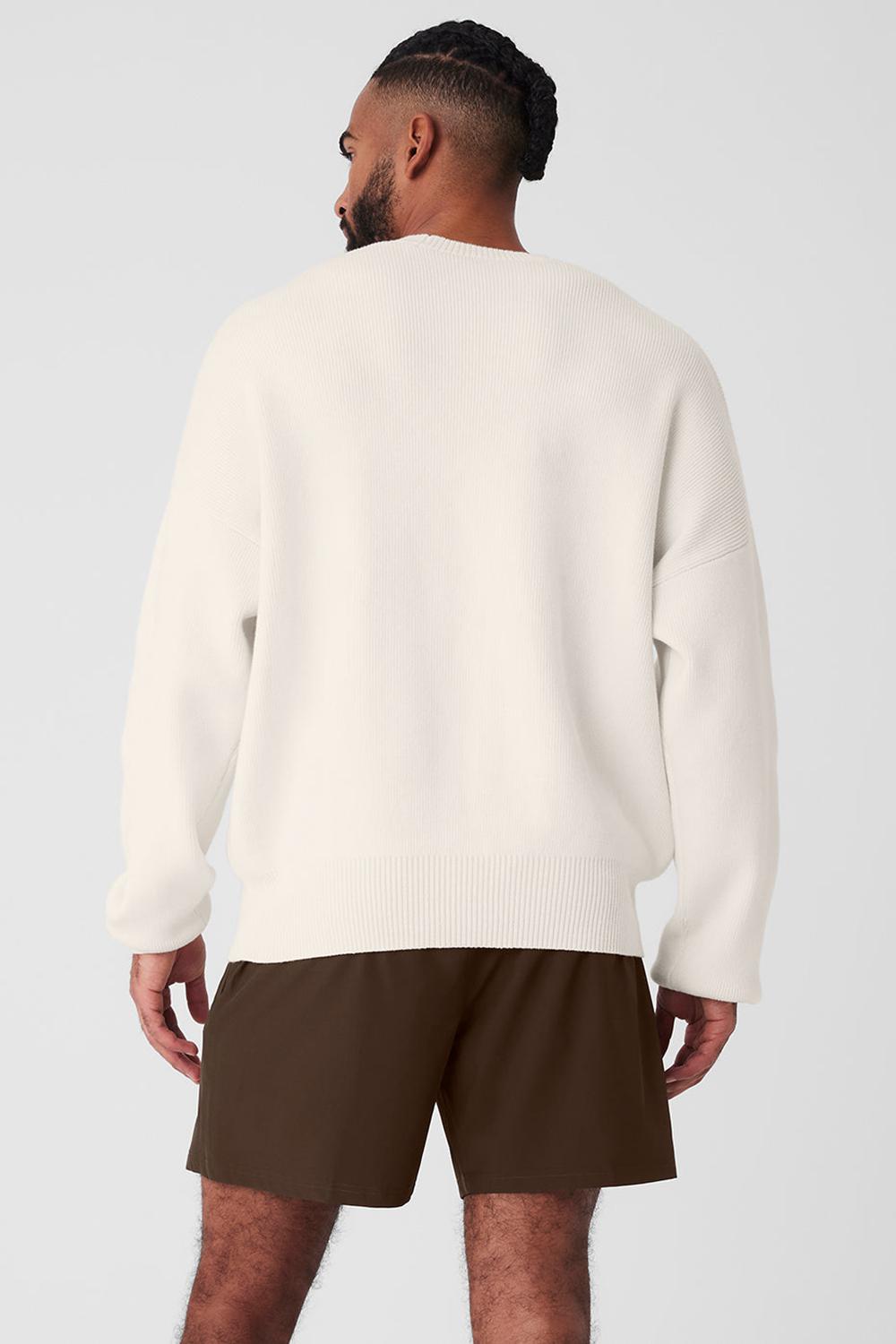 Suéteres Alo Yoga Scholar Crew Neck Hombre Ivory | España  GIPR-09426