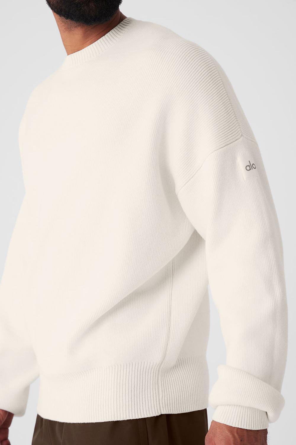 Suéteres Alo Yoga Scholar Crew Neck Hombre Ivory | España  GIPR-09426