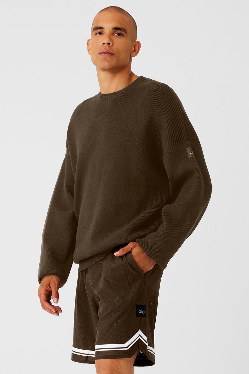 Suéteres Alo Yoga Scholar Crew Neck Hombre Espresso | España  WRAN-81975