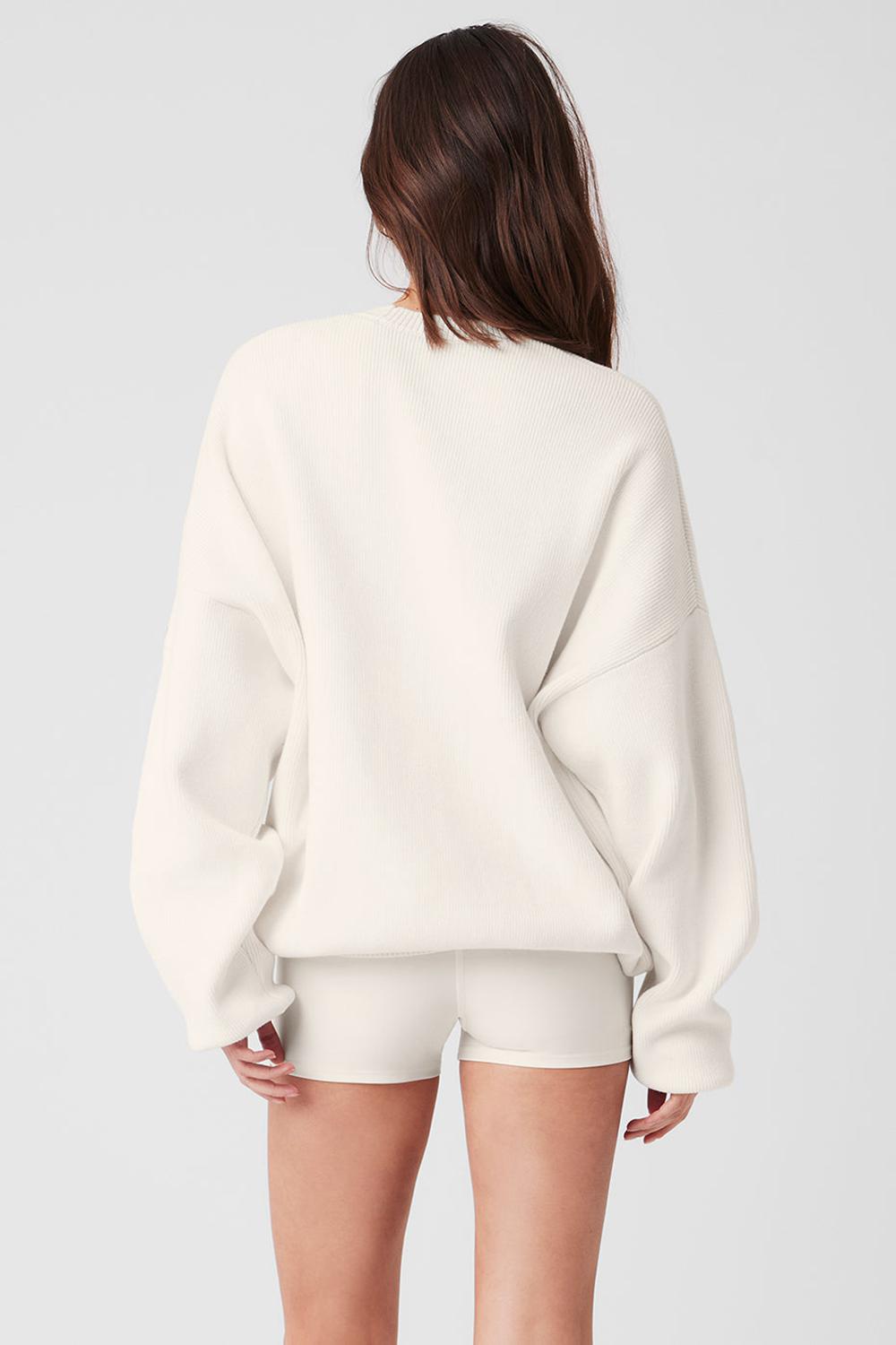 Suéteres Alo Yoga Scholar Crew Neck Mujer Ivory | España  IYAH-78190
