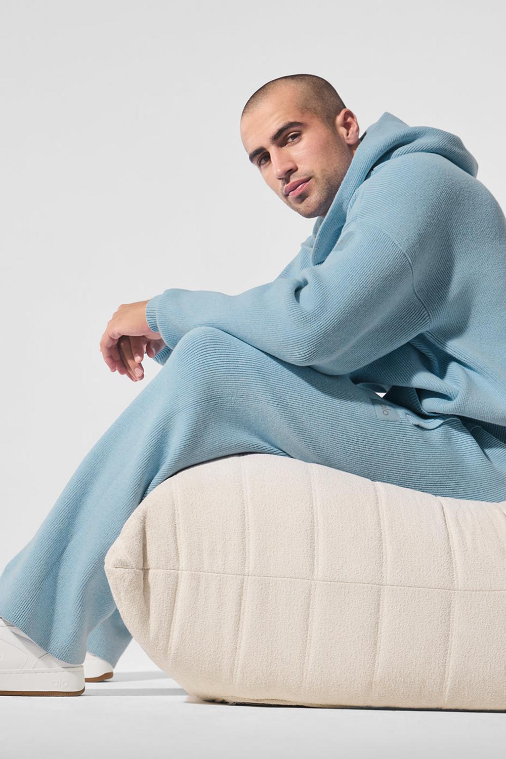 Suéteres Alo Yoga Scholar Hooded Hombre Azules | España  DJYX-79536