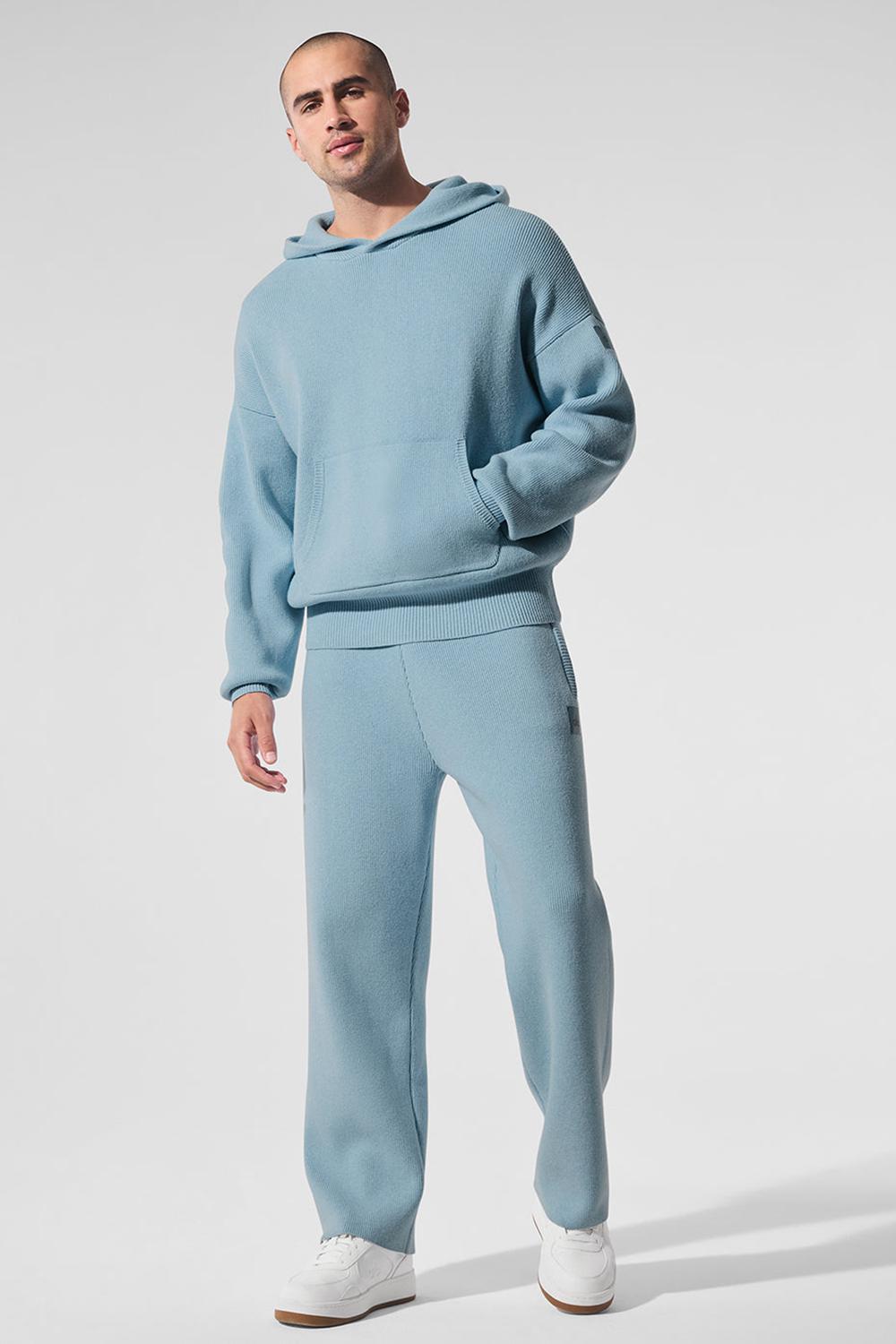 Suéteres Alo Yoga Scholar Hooded Hombre Azules | España  DJYX-79536