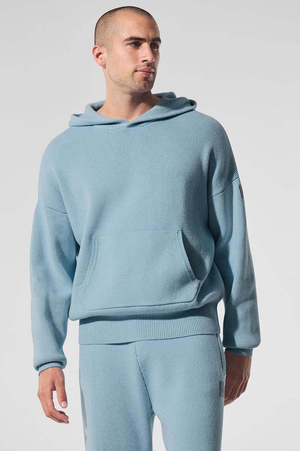 Suéteres Alo Yoga Scholar Hooded Hombre Azules | España  DJYX-79536