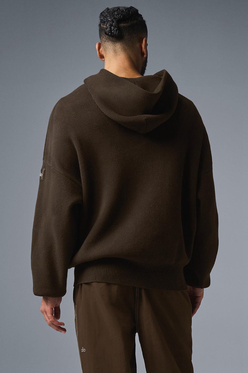 Suéteres Alo Yoga Scholar Hooded Hombre Espresso | España  GCVP-63914