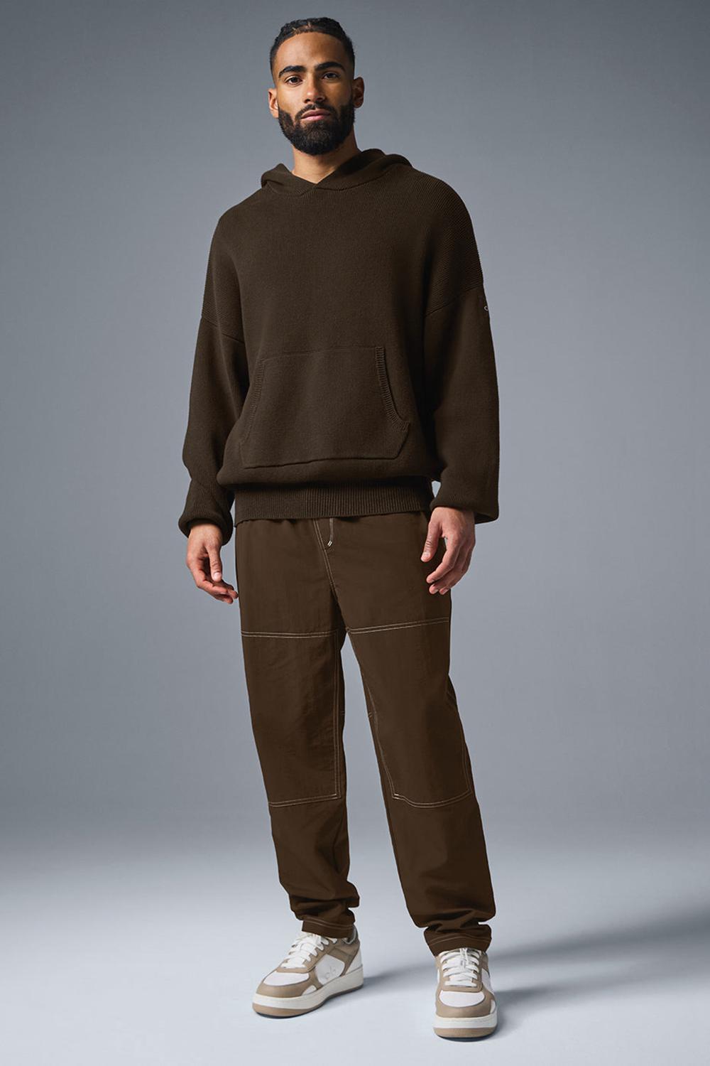Suéteres Alo Yoga Scholar Hooded Hombre Espresso | España  GCVP-63914
