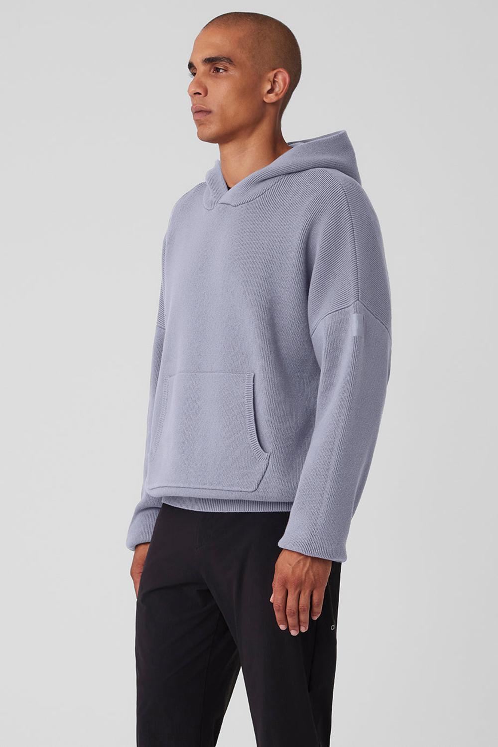 Suéteres Alo Yoga Scholar Hooded Hombre Fog | España  IUMZ-81965