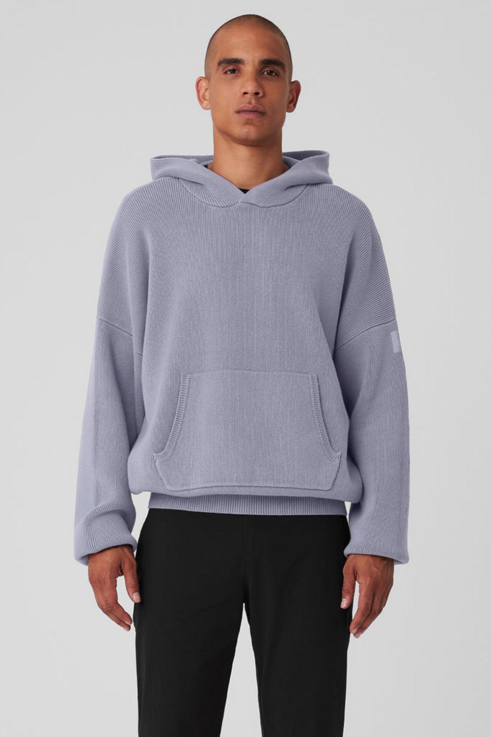 Suéteres Alo Yoga Scholar Hooded Hombre Fog | España  IUMZ-81965