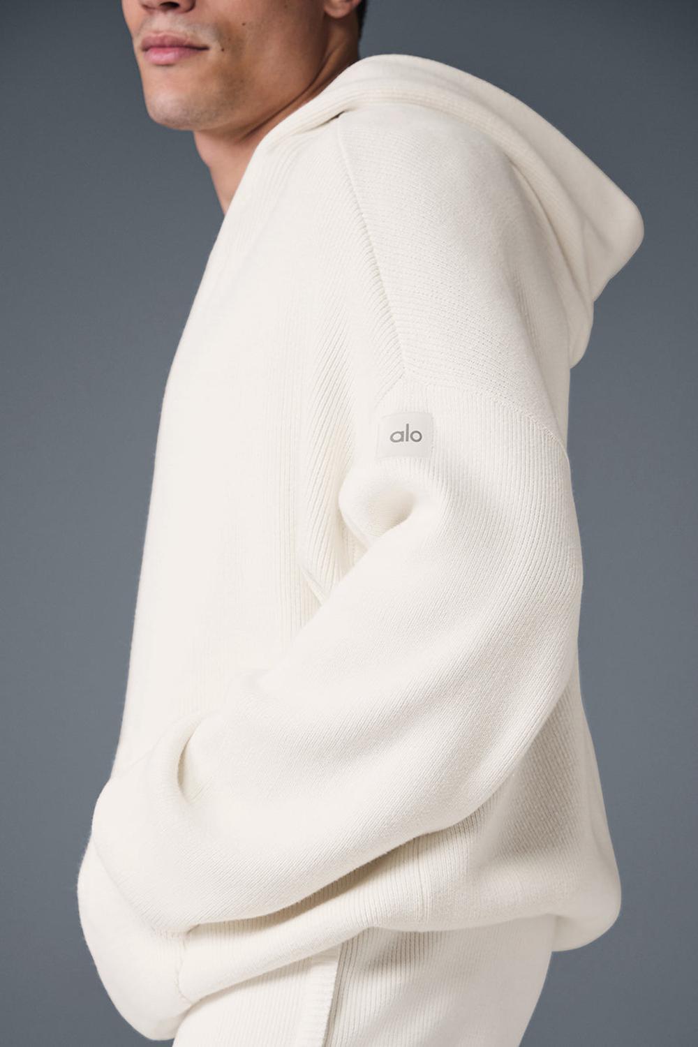 Suéteres Alo Yoga Scholar Hooded Hombre Ivory | España  XQVG-45612
