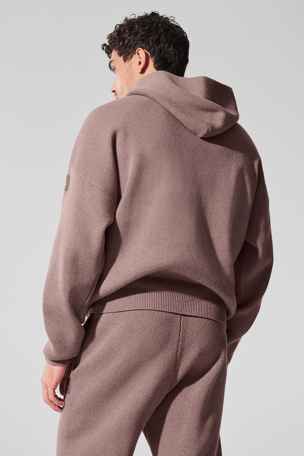 Suéteres Alo Yoga Scholar Hooded Hombre Mushroom Heather | España  MRKE-38047