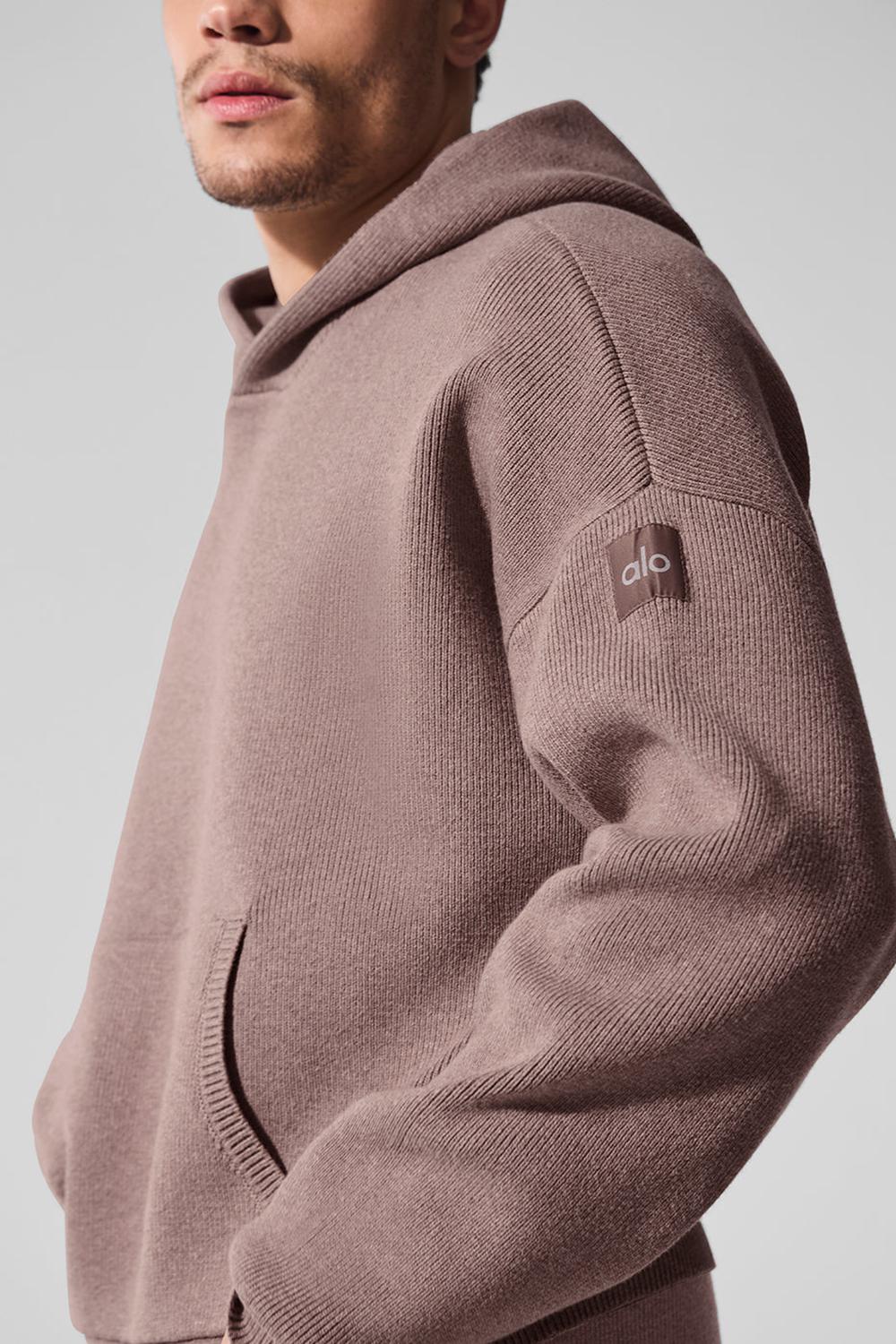 Suéteres Alo Yoga Scholar Hooded Hombre Mushroom Heather | España  MRKE-38047