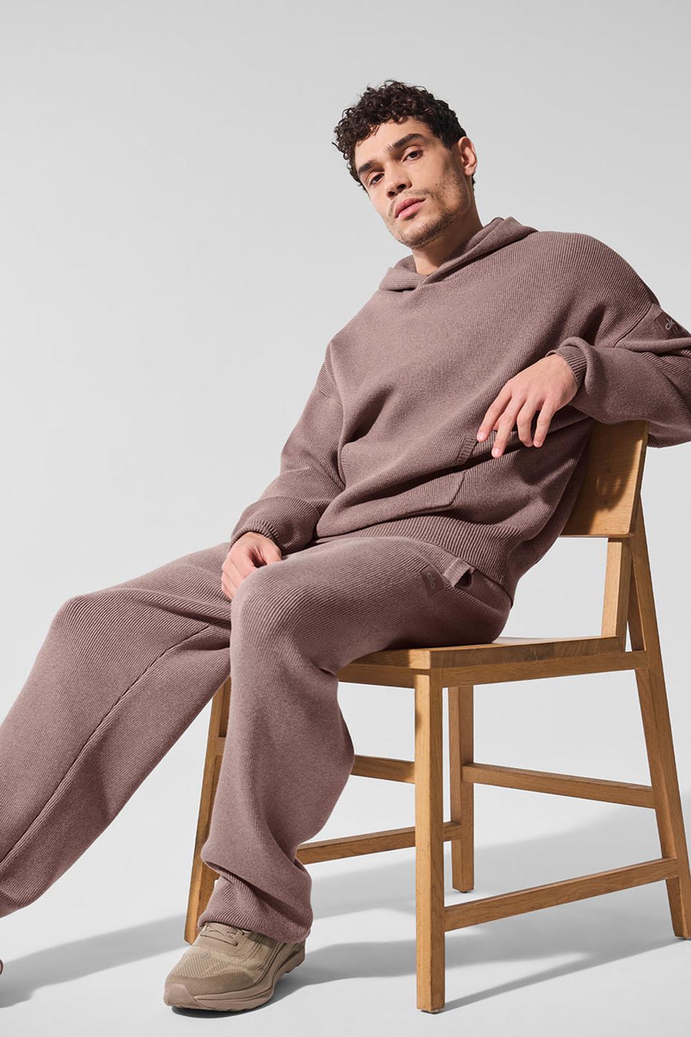 Suéteres Alo Yoga Scholar Hooded Hombre Mushroom Heather | España  MRKE-38047