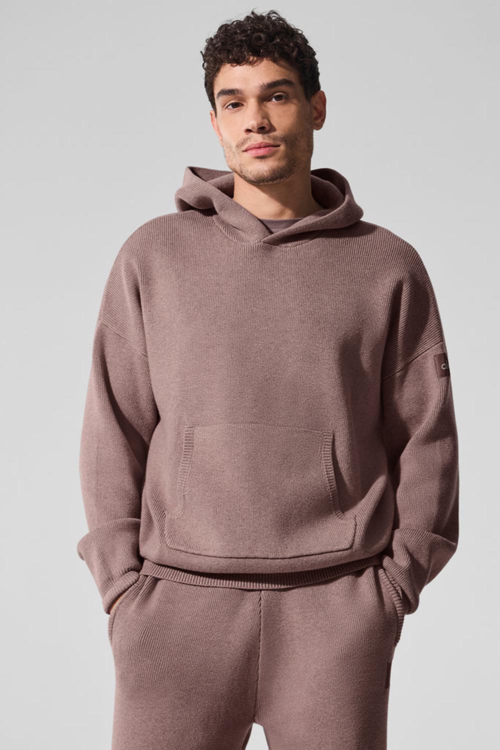 Suéteres Alo Yoga Scholar Hooded Hombre Mushroom Heather | España  MRKE-38047