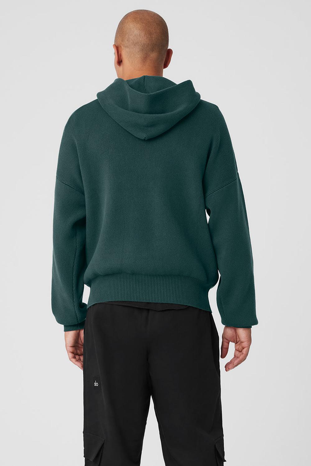 Suéteres Alo Yoga Scholar Hooded Hombre Verde | España  GODX-07983
