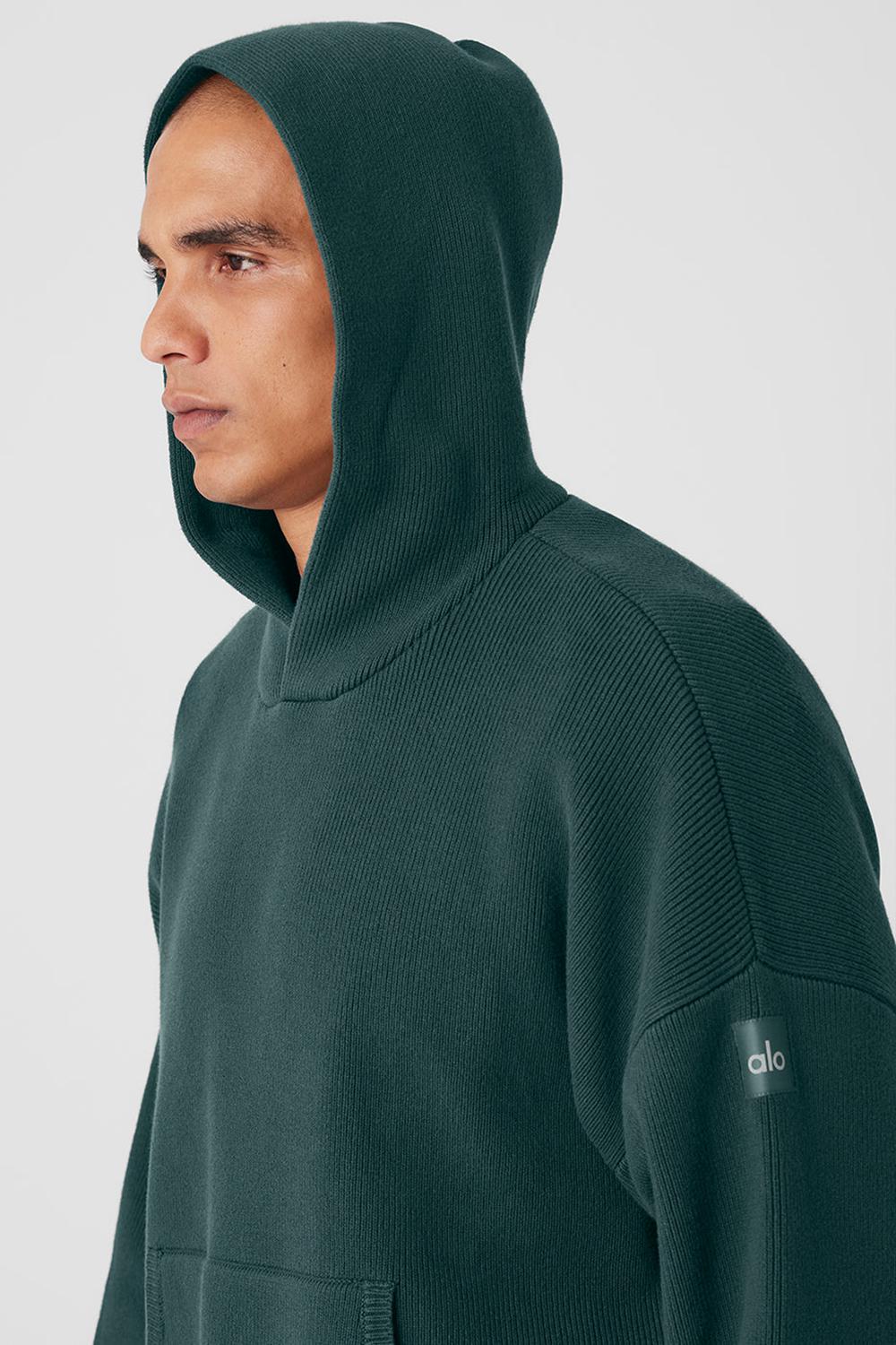Suéteres Alo Yoga Scholar Hooded Hombre Verde | España  GODX-07983